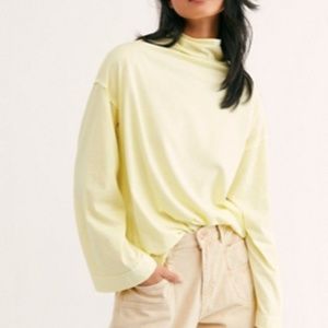 Free People supernova long sleeve tee NWOT celery